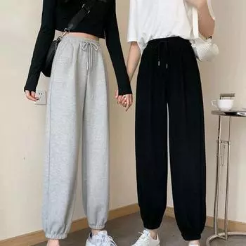 Зимние теплые флисовые штаны женские из овечьей шерсти толстые тяжелые хлопковые термоштаны мужские брюки повседневные модные мужские джоггеры XXXL чёрный