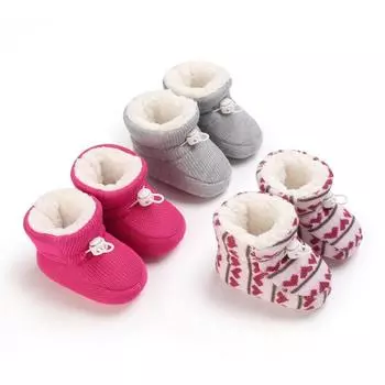 Зимние теплые хлопковые ботинки для новорожденных, повседневная обувь для девочек и мальчиков, кроссовки для новорожденных на нескользящей мягкой подошве, От 0 до 18 месяцев 2/M