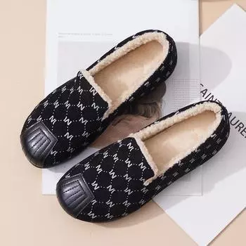 Зимние теплые хлопковые тапочки, женские домашние нескользящие теплые хлопковые туфли на каблуке-сумке с мягкой подошвой, туфли Mao Mao Doudou 36