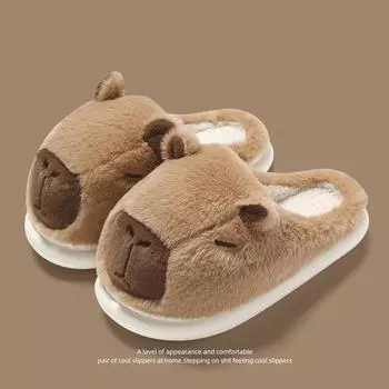 Зимние теплые хлопковые тапочки Женские Мужские Обувь на платформе Мягкие Пушистые Плюшевые Тапочки на толстой подошве Пара Домашние тапочки для помещений Нескользящие тапочки 36-37