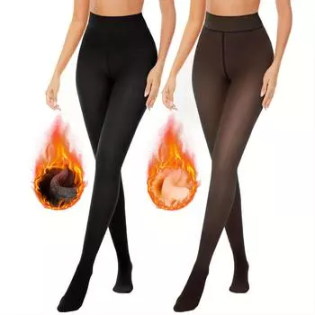 Зимние теплые колготки женские полупрозрачные теплые колготки женские колготки удобные леггинсы L (40-70kg) чёрный