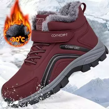 Зимние теплые кроссовки с подкладкой из флиса и водонепроницаемыми прогулочными зимними сапогами 36