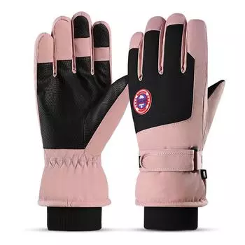 Зимние теплые лыжные перчатки для мужчин и женщин, для активного отдыха, для велоспорта, с сенсорным экраном, противоскользящие, флисовые, зимние перчатки для защиты от холода и ветра average size