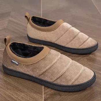 Зимние теплые меховые мужские тапочки для мужчин и женщин, для пар, домашняя нескользящая мягкая обувь, удобные плюшевые тапочки на плоской подошве для спальни, новый стиль 36-37 чёрный