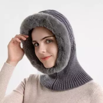 Зимние теплые меховые шапки для женщин, русские шапки Skullies, уличная плюшевая вязаная шапка, ветрозащитная теплая шапка-ушанка с капюшоном