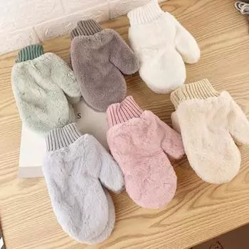 Зимние теплые мягкие плюшевые перчатки, женские однотонные утолщенные зимние перчатки, зимние перчатки для верховой езды one size розовый