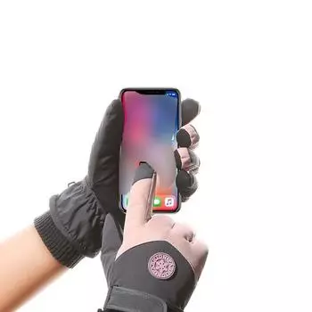 Зимние теплые перчатки для езды на мотоцикле Перчатки с закрытыми пальцами Нескользящие перчатки для катания на лыжах Горный велосипед Black-Men