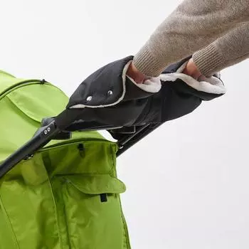 Зимние теплые перчатки для коляски, водонепроницаемые перчатки, аксессуары для коляски, варежки для коляски, флисовые муфты для коляски, варежки для детской коляски серый