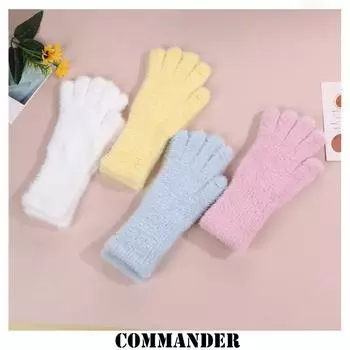 Зимние теплые перчатки для женщин, велоспорт, защита от холода, модные длинные, универсальные, вязаные, плюшевые, корейского стиля, перчатки для женщин average size