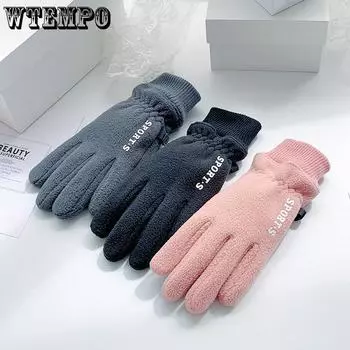 Зимние теплые перчатки, утолщенные ветро- и водонепроницаемые перчатки Shake Fleece, бархатные перчатки, перчатки для велоспорта на открытом воздухе розовый