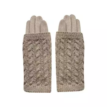 Зимние теплые перчатки, вязаные перчатки для активного отдыха, женские перчатки с закрытыми пальцами One Size бежевый