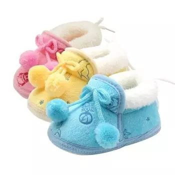 Зимние теплые первые ходунки на мягкой подошве для малышей и девочек, обувь Cack L