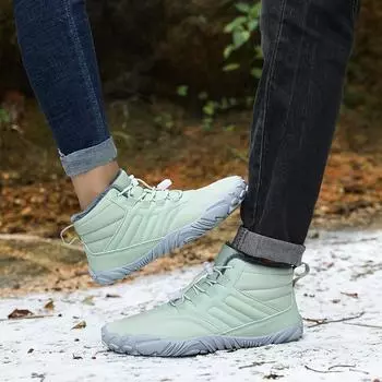 Зимние теплые походные ботинки для женщин и мужчин, резиновые, для бега босиком, водонепроницаемые, нескользящие, дышащие, для прогулок на свежем воздухе 36 чёрный
