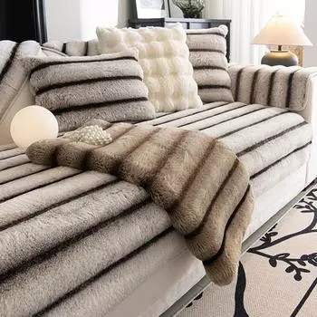 Зимние теплые роскошные плюшевые чехлы для диванов, нескользящие, утолщенные, мягкие, для гостиной, с защитой от царапин, для дивана, для домашнего декора 70x70