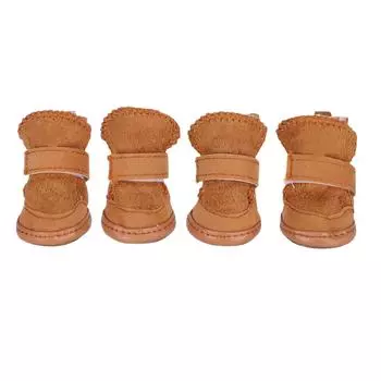 Зимние теплые сапоги для собак, нескользящая обувь для домашних животных, защита лап с ремешком-липучкой(Хаки НЕТ. 2) Number 2 хаки