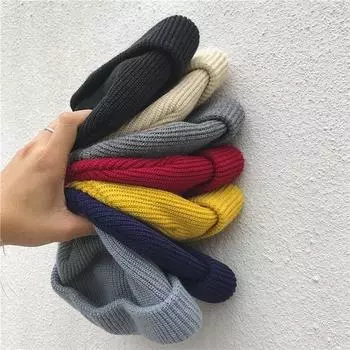 Зимние теплые шерстяные шапки-бини унисекс, шапка-рыбак для мужчин, короткая вязаная шапка-часы с манжетами, шапки-траулеры в стиле хип-хоп серый