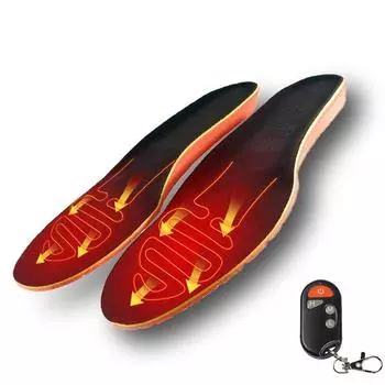 Зимние теплые стельки с дистанционной зарядкой, мужские и женские зимние походные стельки, стельки с подогревом, рыбалка, охота опционально 35-40 чёрный