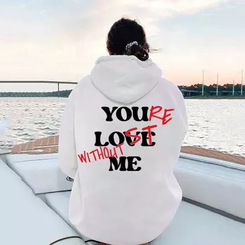 Зимние теплые толстовки с флисовым принтом, одежда для пар, повседневные свободные пальто с капюшоном S небесно-голубой