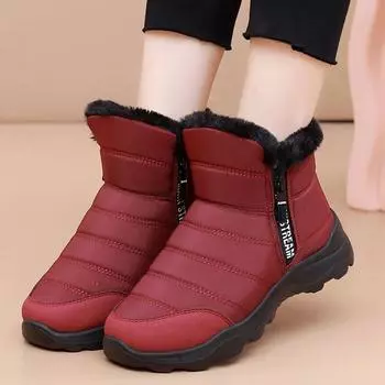 Зимние теплые толстые ботинки для снега для мужчин и женщин, хлопковая обувь для пар, водонепроницаемые хлопковые ботинки 36