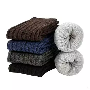 Зимние теплые толстые комнатные теплые зимние холодные носки для защиты от пота, набор из 5 шт. [Yazon] Мужские носки, носки, шерсть, впитывающие, носки, носки, мужские, повседневные, деловые,