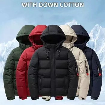 Зимние теплые толстые парки, пальто, повседневные черные ветрозащитные пальто, куртка, съемная куртка с капюшоном, мужская верхняя одежда XXXXL чёрный