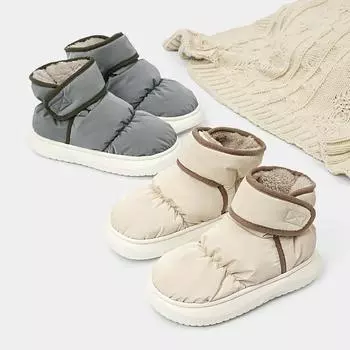 Зимние теплые утолщенные плюшевые водонепроницаемые зимние ботинки женские нескользящие толстые ботинки с хлопковой подкладкой ботильоны женская обувь для активного отдыха 2024 36-37(fit 35-36) бежевый