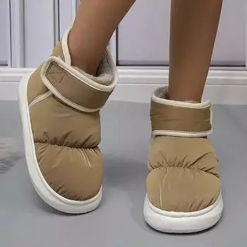 Зимние теплые утолщенные плюшевые водонепроницаемые зимние ботинки женские нескользящие толстые ботинки с хлопковой подкладкой ботильоны женская обувь для активного отдыха 2025 36-37