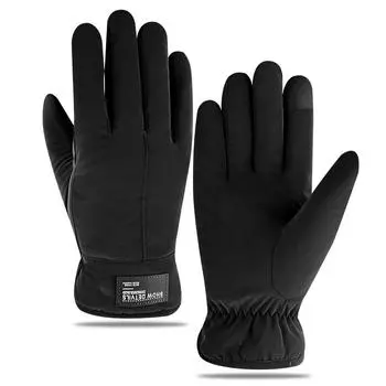 Зимние теплые велосипедные перчатки для мужчин с бархатной подкладкой, утолщенные, водонепроницаемые и ветрозащитные, с сенсорным экраном, для вождения, для занятий спортом на открытом воздухе, велосипедные перчатки