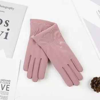 Зимние теплые женские перчатки для осени и зимы плюс бархат и утолщенная ветрозащита для девочек для езды и вождения на открытом воздухе, сенсорный экран average size