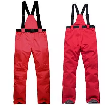 Зимние теплые зимние брюки, водонепроницаемые лыжные брюки для холодной погоды, брюки со съемными подтяжками для XXL озеро синий