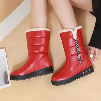 Зимние теплые зимние сапоги женские брендовые плюшевые удобные туфли большого размера для мам, водонепроницаемые модные повседневные женские сапоги Botas De Mujer 35 коричневый