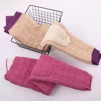 Зимние термолеггинсы с эластичной высокой талией, утолщенной бархатной подкладкой, облегающие брюки, теплые флисовые брюки S фиолетовый