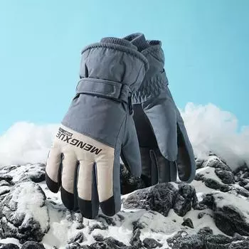 Зимние термоперчатки для мужчин и женщин, водонепроницаемые ветрозащитные перчатки для сенсорных экранов, теплые флисовые перчатки для езды на велосипеде, катания на лыжах, скалолазания