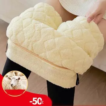 Зимние толстые флисовые шерстяные леггинсы с высокой талией, очень толстые теплые термоутепленные брюки, женские леггинсы, брюки с шелковым наполнителем XXXXXL