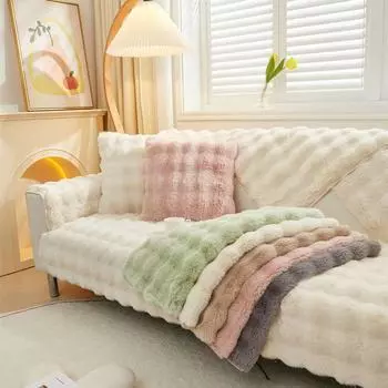 Зимние толстые плюшевые чехлы для дивана для гостиной, нескользящие кожаные теплые чехлы для дивана, чехлы для подушек на кресла, коврики для отдыха 70x70cm 1pcs