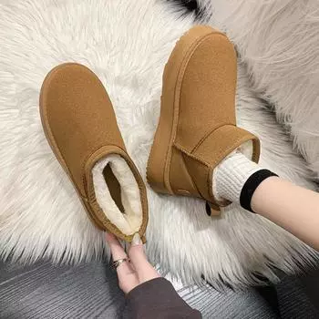 Зимние толстые сапоги Retro Plus Velvet Thick Snow для женщин 36 хаки