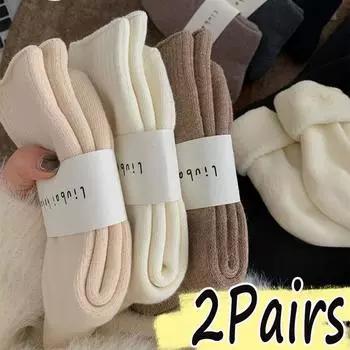 Зимние толстые теплые носки шерстяные снежные Markron Color термо плюшевые мохнатые мягкие женские носки для девочек чулки утепленные носки для сна