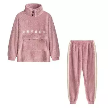 Зимние толстые теплые пижамные комплекты для женщин, фланелевые пижамы больших размеров, ночная рубашка с длинными рукавами, домашняя одежда, свободный повседневный пижамный комплект M