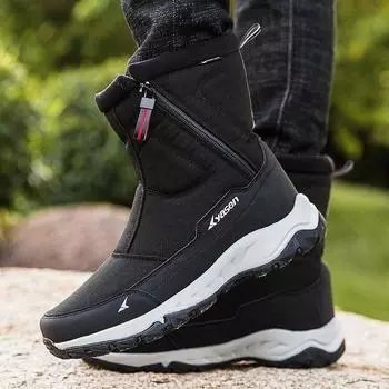 Зимние толстые зимние ботинки для пар, бархатные теплые уличные повседневные короткие ботинки с боковой молнией, морозостойкая мужская хлопковая обувь 45 синий