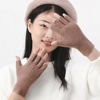 Зимние тренировки вождения перчатки без пальцев женские варежки перчатки с половиной пальцев бархат коричневый