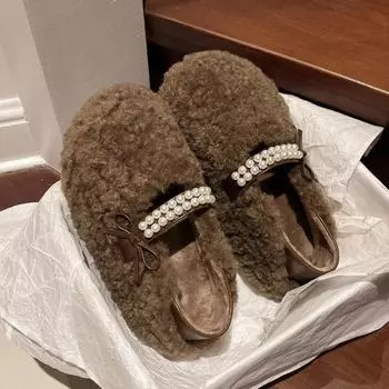 Зимние туфли на плоской подошве с круглым носком, разноцветные женские туфли без застежек, распродажа 2024 года, высококачественные лаконичные туфли на плоской подошве с бисером Sapatos Baixos 35 цветной печати леопарда