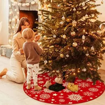 Зимние украшения Юбка из дерева Юбка из дерева с принтом Домашнее украшение из дерева Многоцветный One Size красный