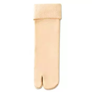 Зимние Утепленные Плюшевые Теплые Носки с Двумя Пальцами для Женщин Черные Телесного Цвета Однотонные Снежные Носки Средней Длины с Раздельными Пальцами Носки для Сна One Size