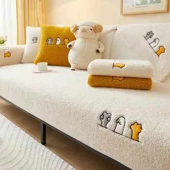 Зимние утолщенные диванные подушки из овечьей шерсти, утолщенные плюшевые подушки, новые чехлы для диванов 70*70cm