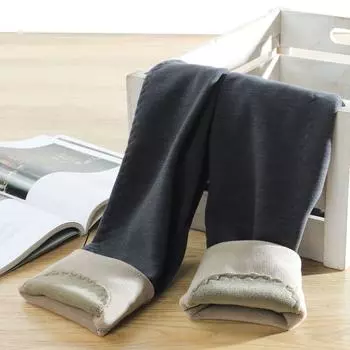 Зимние утолщенные теплые мужские эластичные наколенники Защита талии плюс флисовые брюки Мужские внутренние брюки с длинными джинсами из хлопка с хранением тепла XL темно-серого