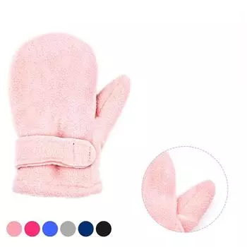 Зимние варежки для малышей на флисовой подкладке, теплые толстые перчатки для маленьких мальчиков и девочек, уличные теплые перчатки для рук фиолетовый