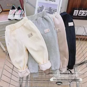 Зимние вельветовые брюки для детей - теплая и повседневная спортивная одежда для мальчиков и девочек Size 80, fits height ~75cm
