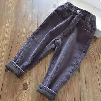 Зимние вельветовые брюки в стиле вестерн, длинные брюки для девочек, которые можно носить на улице, детские брюки с обхватом ног 140
