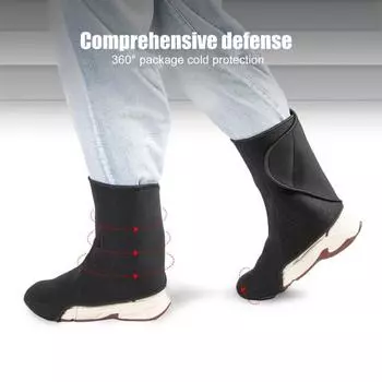 Зимние велосипедные бахилы ветрозащитные неопреновые бахилы теплые шоссейные горные велосипедные бахилы для мужчин и женщин чёрный