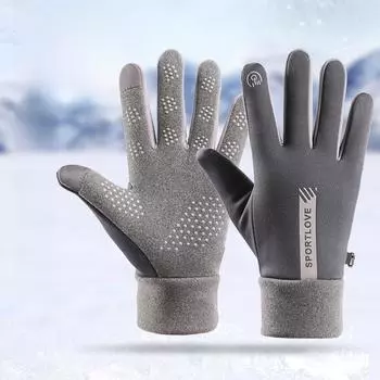 Зимние велосипедные перчатки унисекс: Теплый, ветрозащитный, водонепроницаемый, нескользящий, совместимый с сенсорным экраном One Size